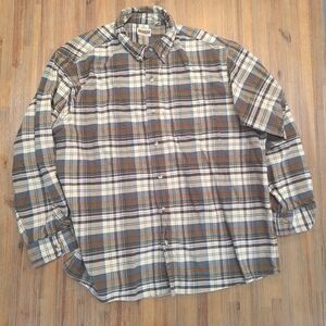 Redhead Men’s Size Brown Plaid Flannel Long Sleeve Shirt 2XL